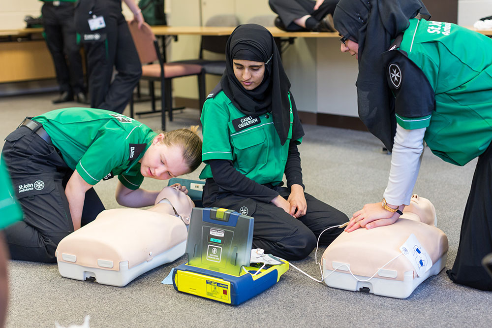 First aid training being taught to cadets