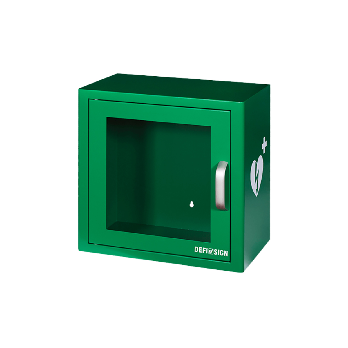 Green Indoor Defibrillator Cabinet with Alarm