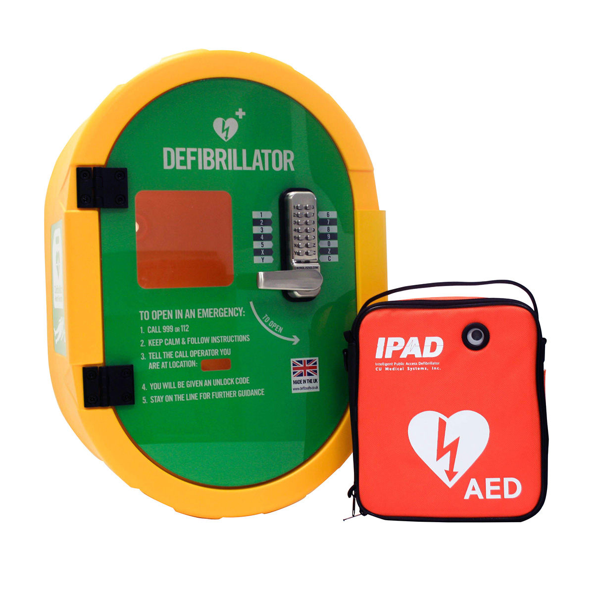 Defibsafe 2 Locked Cabinet and NFK200 Semi-Automatic AED Bundle