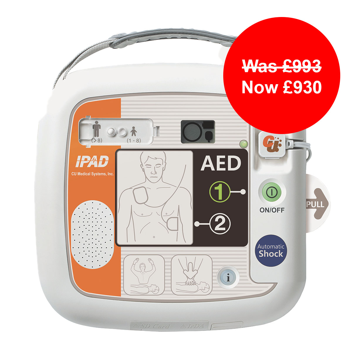 iPAD SP1 (AED) Fully Automatic Defibrillator with one set of pads