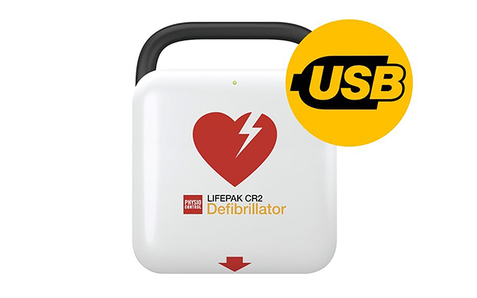 Lifepak CR2 Fully Automatic Defibrillator with Handle and USB
