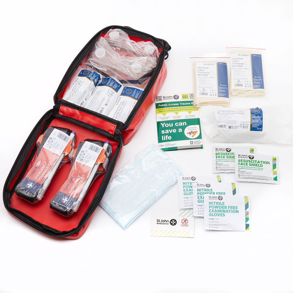 St John Ambulance Public Access Trauma PAcT First Aid Kit with Tourniquet