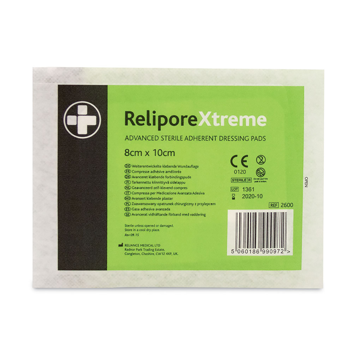 Pack of 50 8cm x 10cm ReliporeXtreme Dressing Pad
