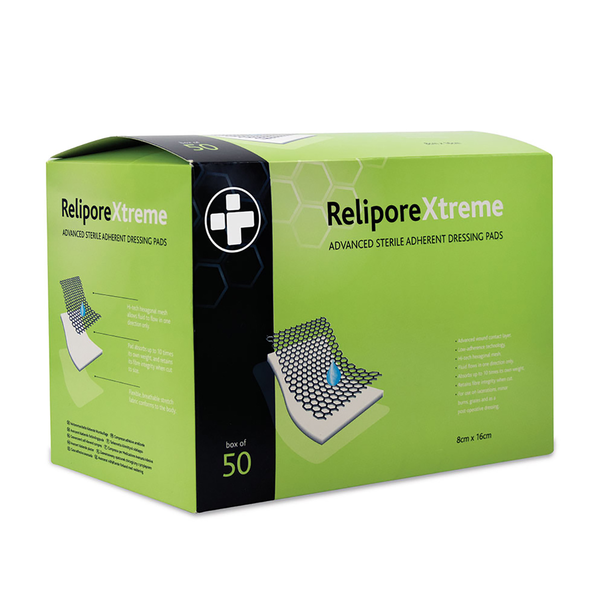 Pack of 50 8cm x 16 cm Reliporextreme Dressing Pad
