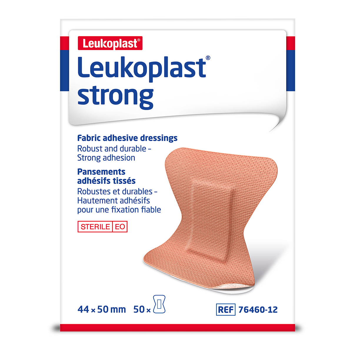 Pack of 50 4.4 x 5cm Leukoplast Strong Fabric Plasters