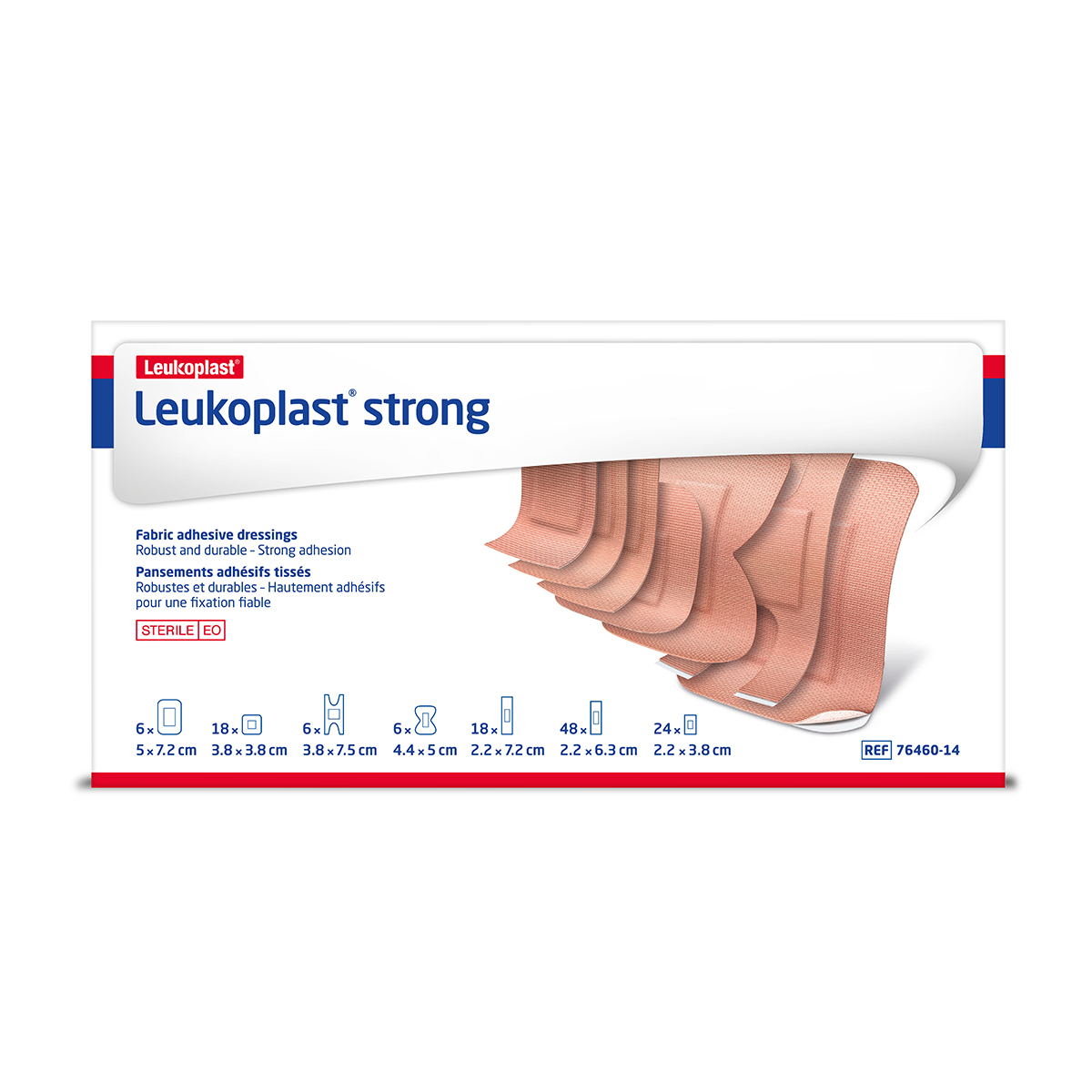 Pack of 120 Assorted Leukoplast Strong Fabric Plasters