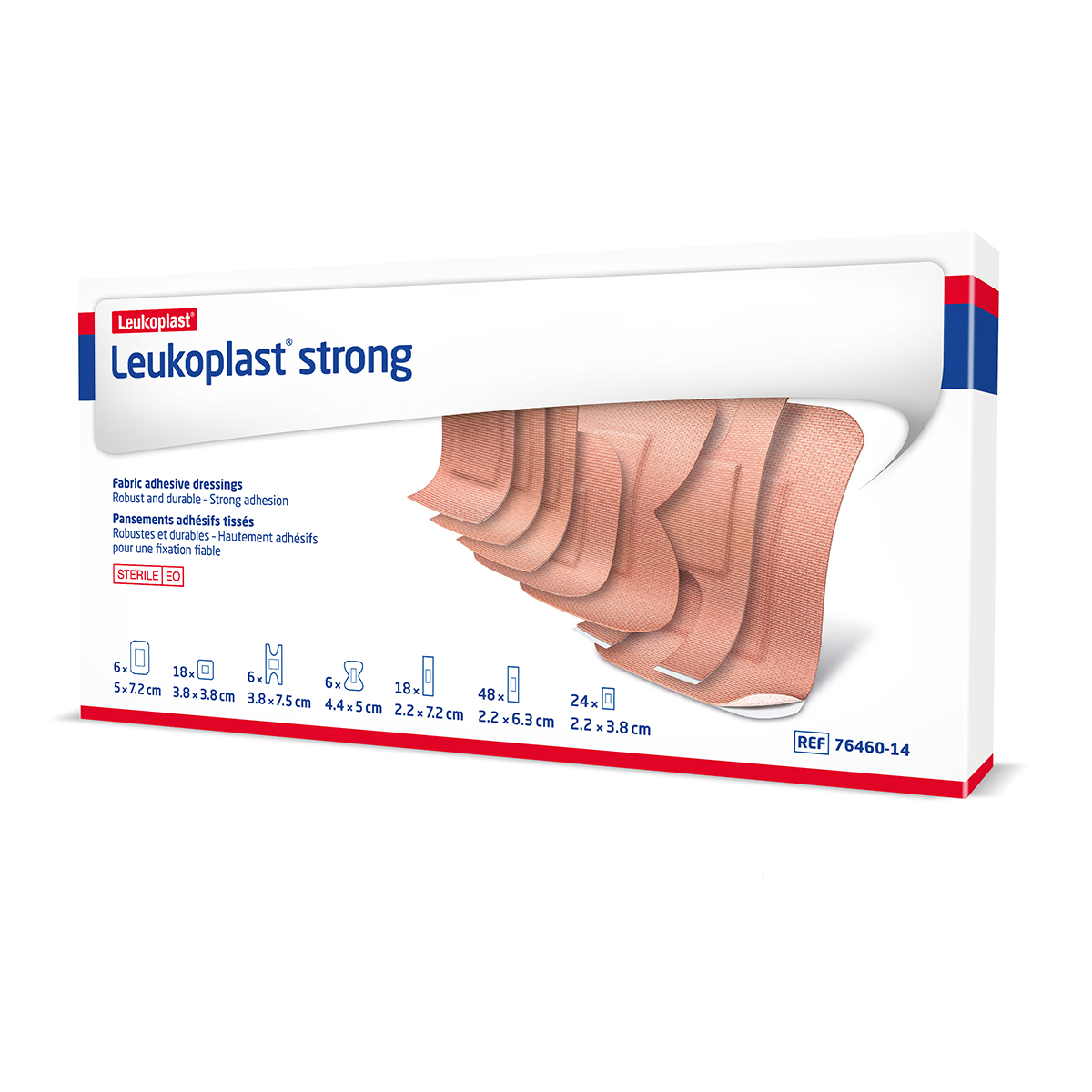 Pack of 120 Assorted Leukoplast Strong Fabric Plasters