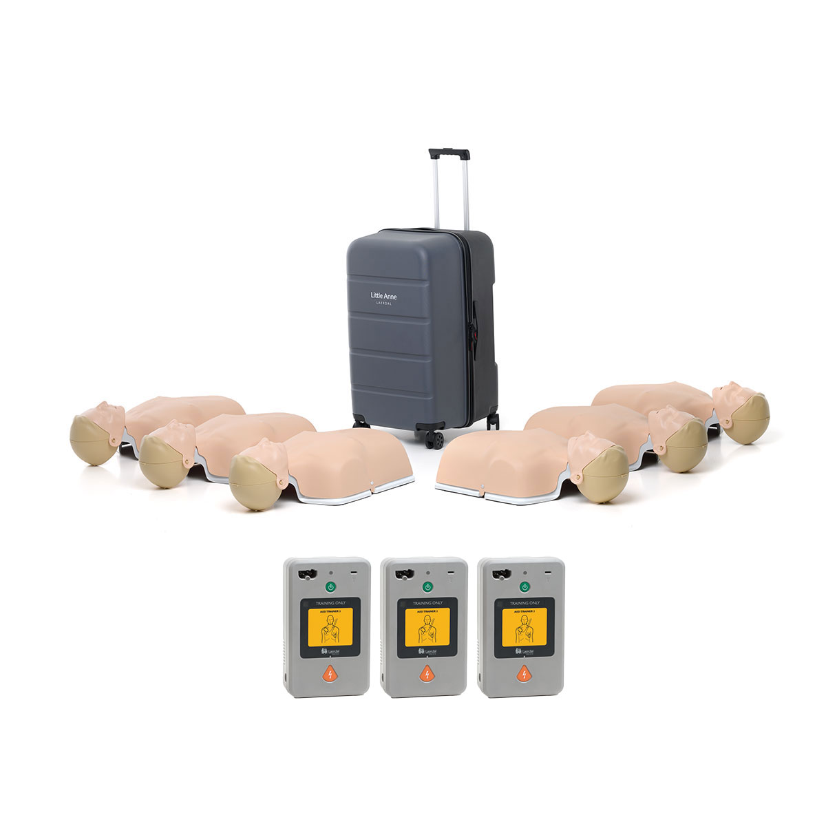 Pack of 6 Laerdal little anne 2.0 light skin with  aed trainers